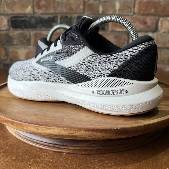 Brooks Adrenaline GTS 24 Supportive Womens 9 Oreo Gray Running Shoes Sneakers - Picture 3 of 16